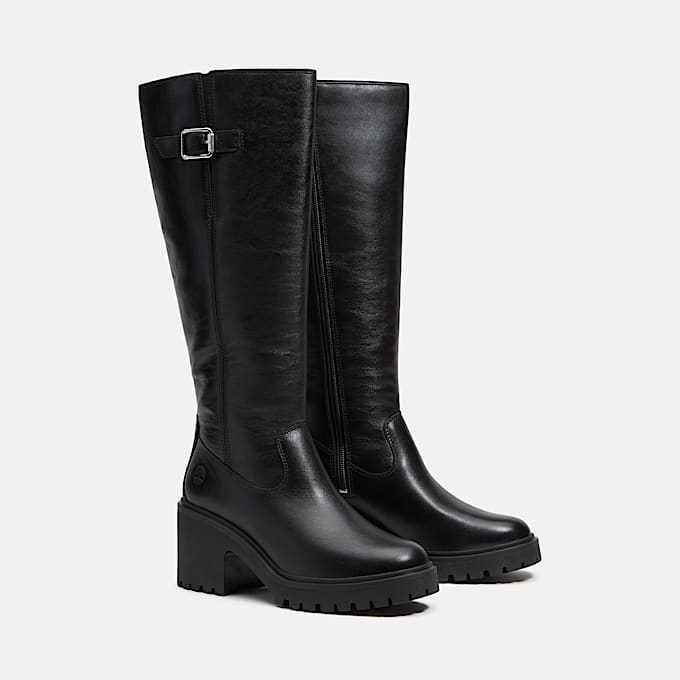 Hohe Stone Heights Hochschaftstiefel mit Seitenreiverschluss fr Damen in Schwarz TBL Schwarz ALT4