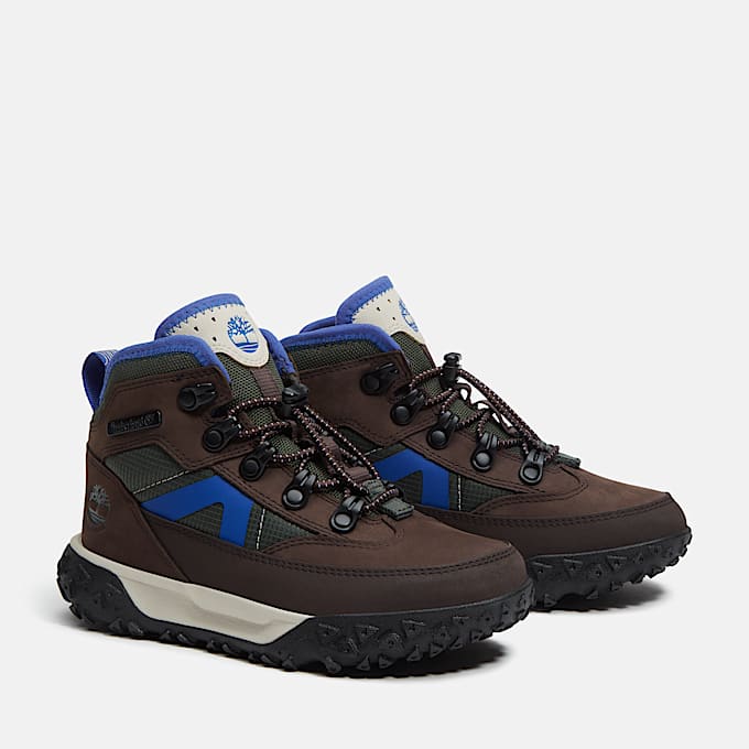 Halbhoher wasserfester GreenStride Motion 6 Bungee Sneaker fr Jugendliche in DunkelbraunDunkelgrn TBL Braun ALT4