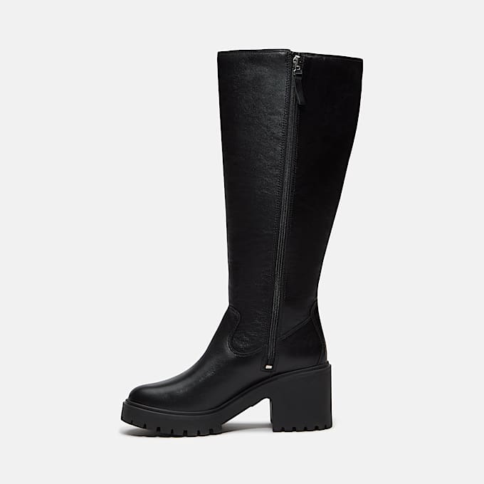 Hohe Stone Heights Hochschaftstiefel mit Seitenreiverschluss fr Damen in Schwarz TBL Schwarz ALT6