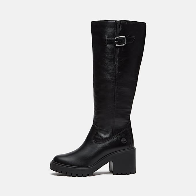 Hohe Stone Heights Hochschaftstiefel mit Seitenreiverschluss fr Damen in Schwarz TBL Schwarz ALT9