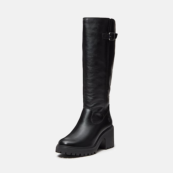 Hohe Stone Heights Hochschaftstiefel mit Seitenreiverschluss fr Damen in Schwarz TBL Schwarz ALT10