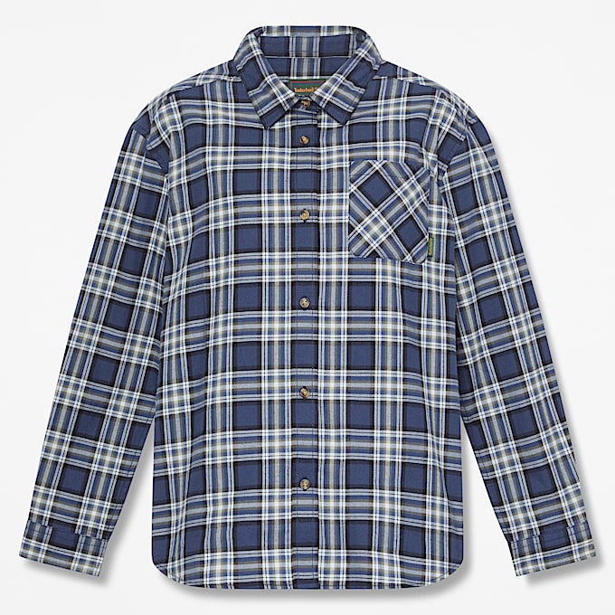 Mittelschweres FlanellLangarmhemd fr Damen in Dunkelblau TBL Blau HERO