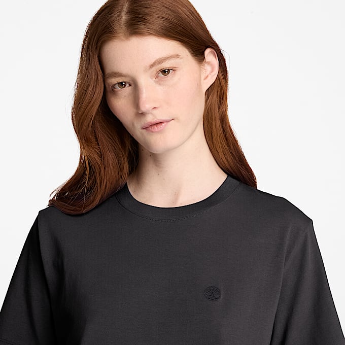 Crafted KurzarmTShirt mit Rundhalsausschnitt fr Damen in Schwarz TBL Schwarz ALT3