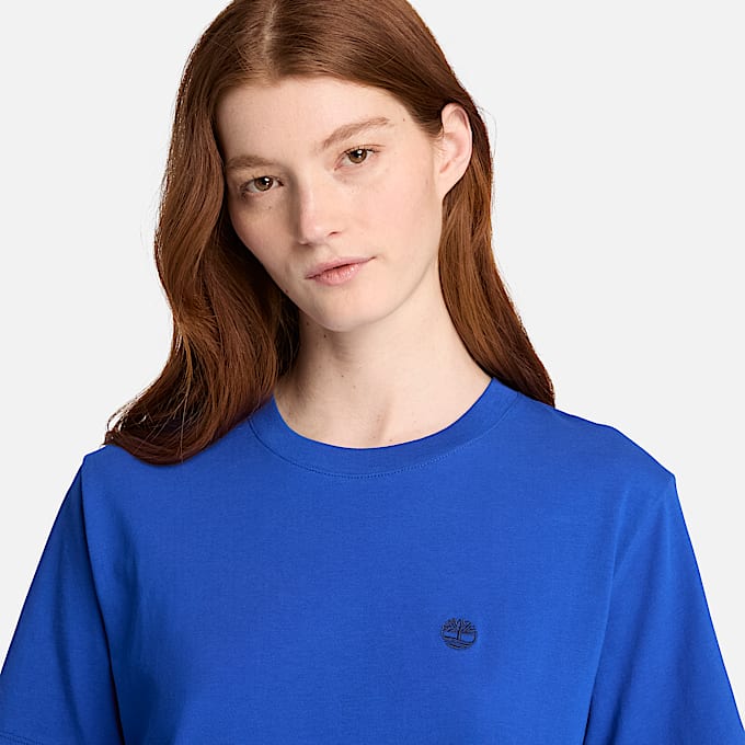 Crafted KurzarmTShirt mit Rundhalsausschnitt fr Damen in Blau TBL Blau ALT3