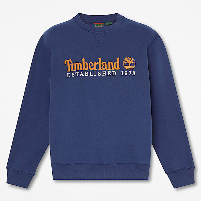 RundhalsSweatshirt mit aufgesticktem Established 1973Logo fr Herren in Dunkelblau TBL Blau HERO