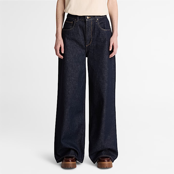 DenimHose mit weitem Bein fr Damen in Dunkelblau TBL Blau ALT1