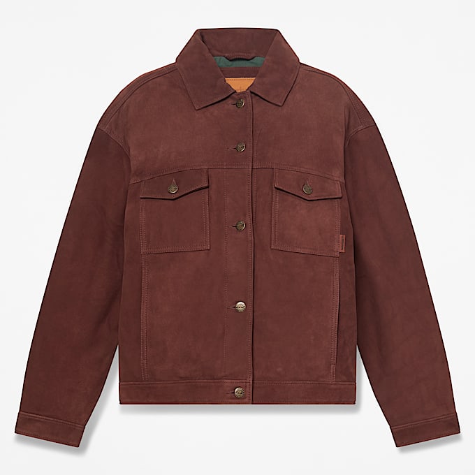 TruckerJacke aus Leder fr Damen in Dunkelbraun TBL Braun HERO