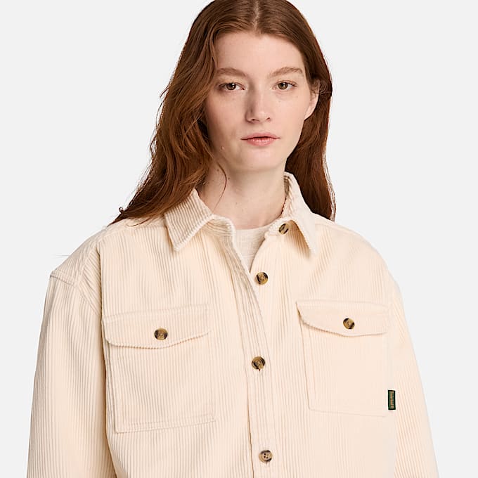 Hemdjacke aus Cord fr Damen in Beige TBL Beige ALT3