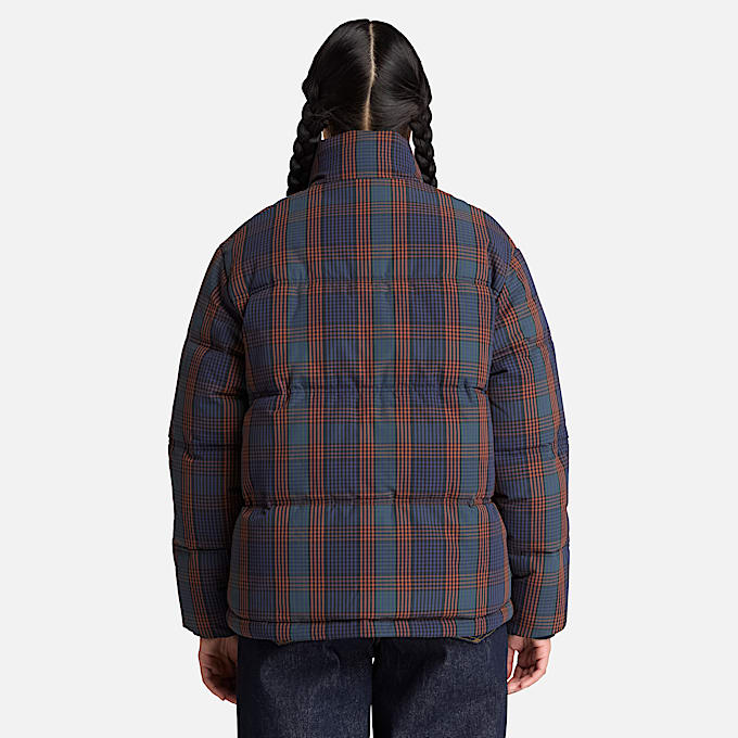 Isolierte Steppjacke mit Karomuster fr Damen in Dunkelblau TBL Blau ALT8