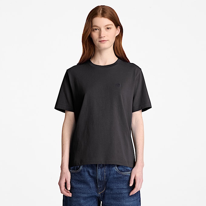 Crafted KurzarmTShirt mit Rundhalsausschnitt fr Damen in Schwarz TBL Schwarz ALT1