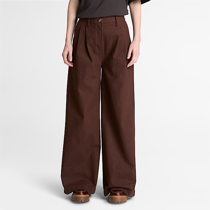 Hose mit Fischgrtmuster fr Damen in Dunkelbraun TBL Braun ALT1