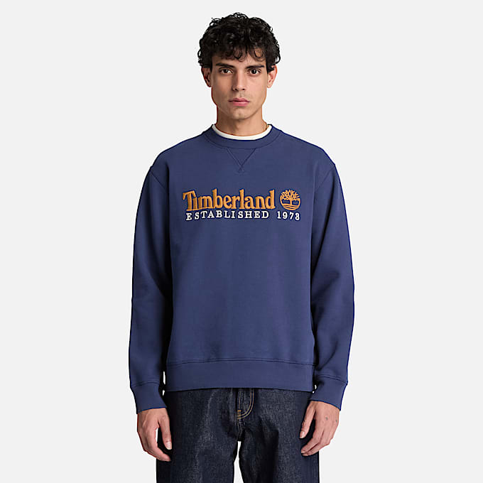RundhalsSweatshirt mit aufgesticktem Established 1973Logo fr Herren in Dunkelblau TBL Blau ALT1