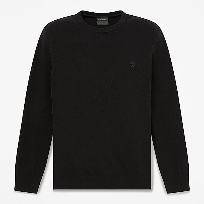 Cohas Brook Pullover mit Rundhalsausschnitt aus Merinowolle fr Herren in Schwarz TBL Schwarz HERO