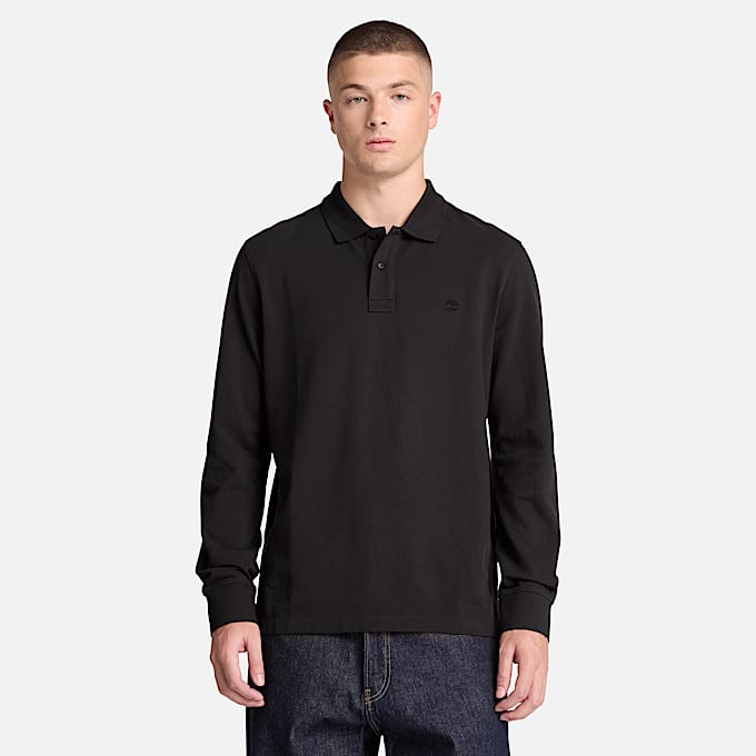 Millers River LangarmPoloshirt fr Herren in Schwarz TBL Schwarz ALT1