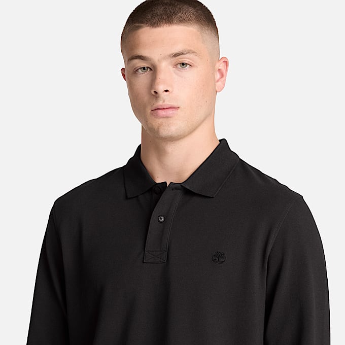 Millers River LangarmPoloshirt fr Herren in Schwarz TBL Schwarz ALT3