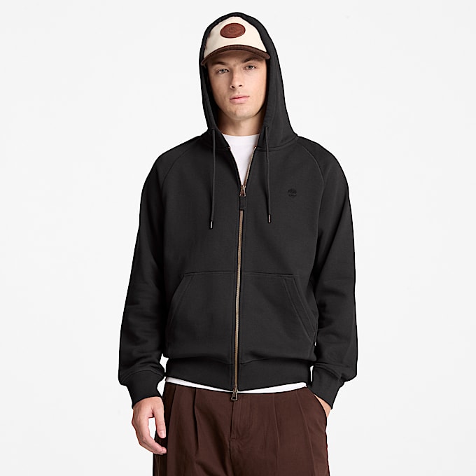 Exeter River Hoodie mit durchgehendem Reiverschluss fr Herren in Schwarz TBL Schwarz ALT1