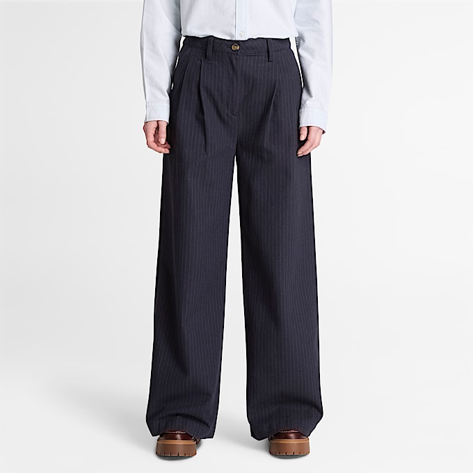 Hose mit Fischgrtmuster fr Damen in Dunkelblau TBL Blau ALT1