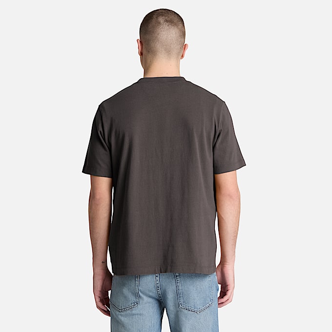 KurzarmTShirt mit Lederaufnher fr Herren in Schwarz TBL Schwarz ALT8