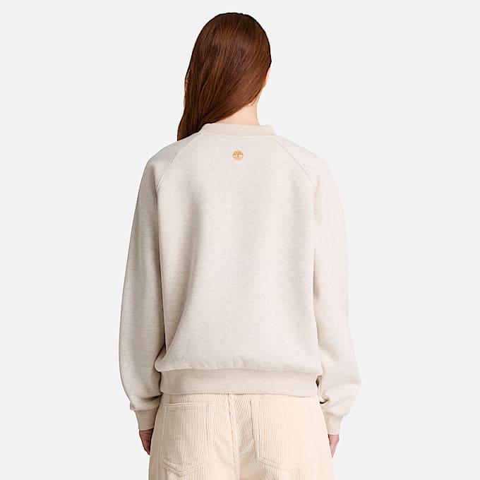 Sweatshirt mit Rundhalsausschnitt Grafik und angerauter Innenseite fr Damen in Hellbeige TBL Beige ALT8