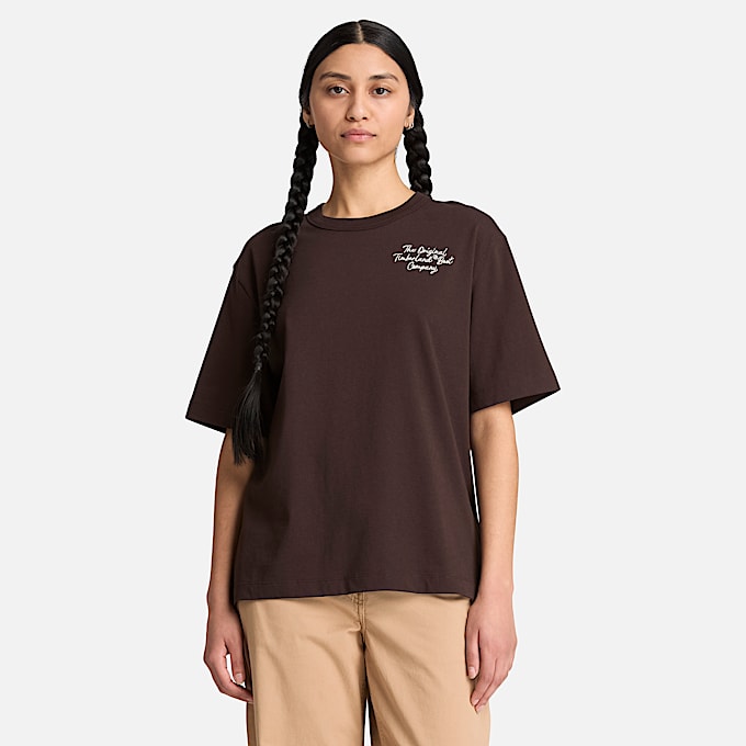 Hochgeschlossenes KurzarmTShirt fr Damen in Dunkelbraun TBL Braun ALT1