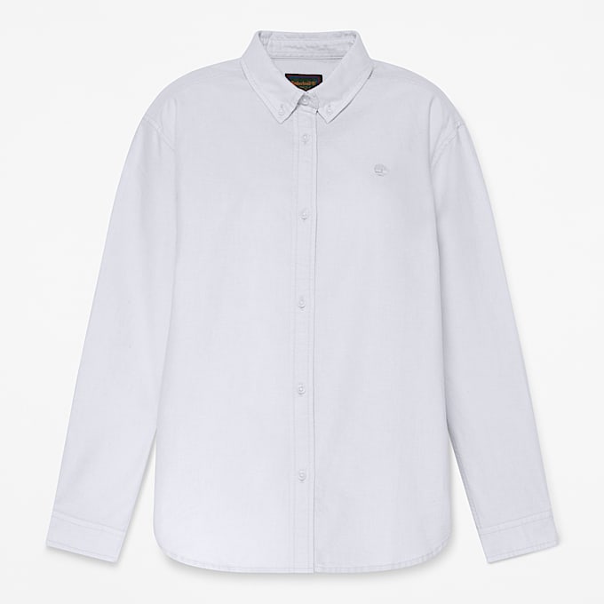 Lockeres OxfordLangarmhemd fr Damen in Blau TBL Blau HERO