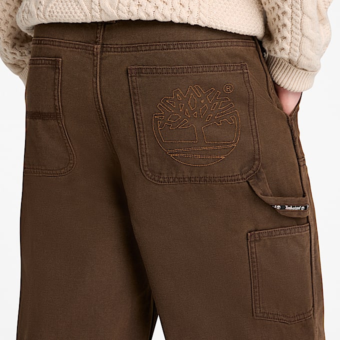Rindge CarpenterHose aus Canvas mit verstrkten Knien fr Herren in Dunkelbraun TBL Braun ALT3