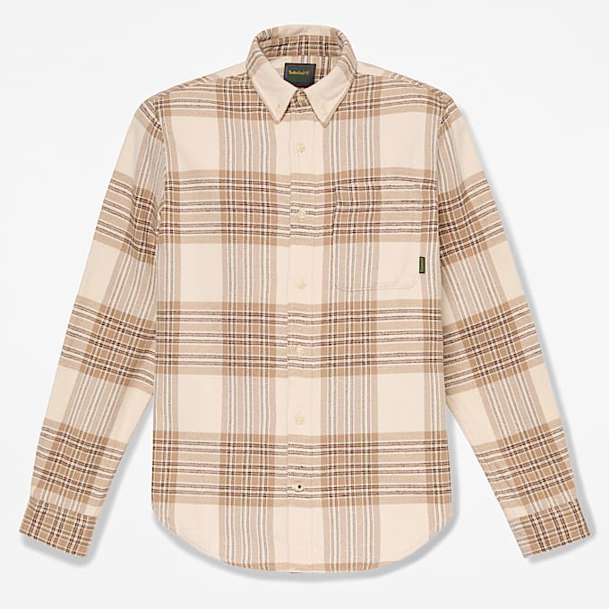 Kariertes Indigo Hemd in regulrer Passform fr Herren in Beige TBL Beige HERO