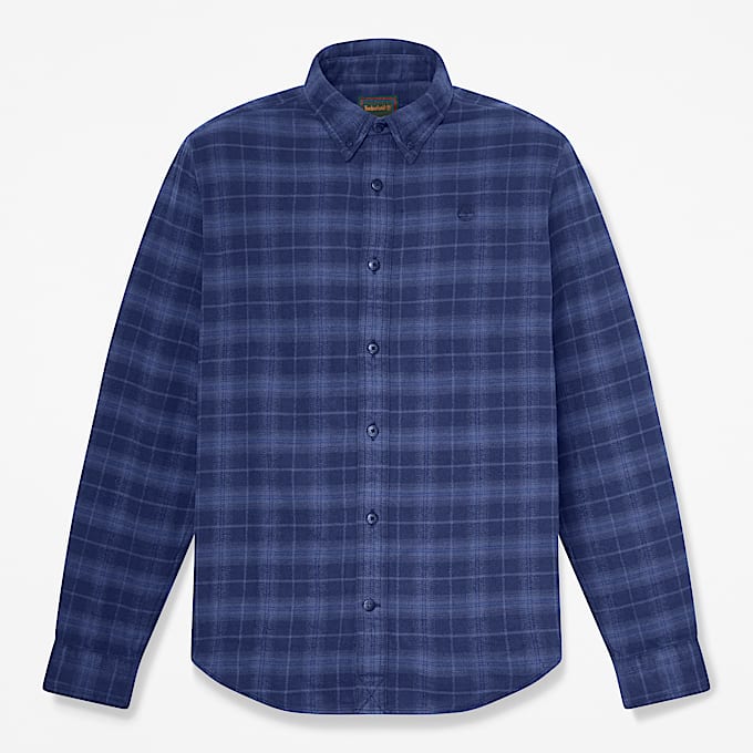 Kariertes Flanellhemd in regulrer Passform fr Herren in Dunkelblau TBL Blau HERO