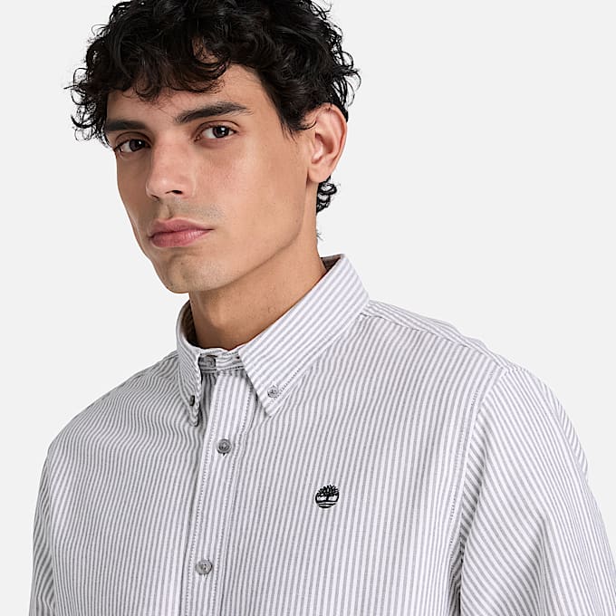 Gestreiftes Lake Warner Oxfordhemd fr Herren in Schwarz TBL Schwarz ALT3