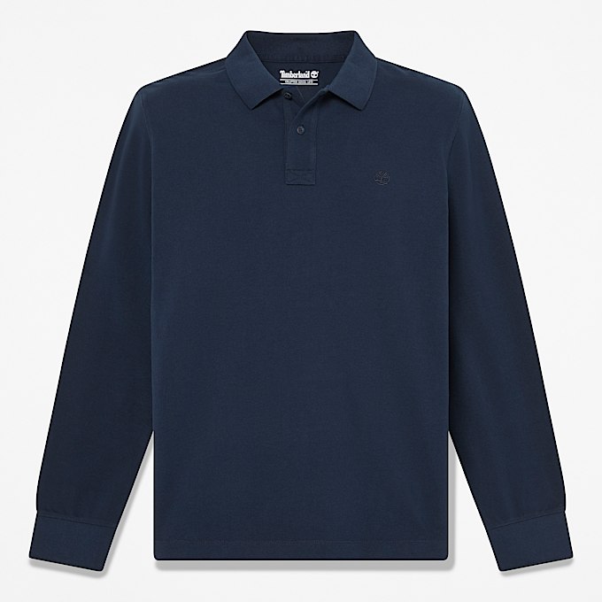 Millers River LangarmPoloshirt fr Herren in Dunkelblau TBL Blau HERO