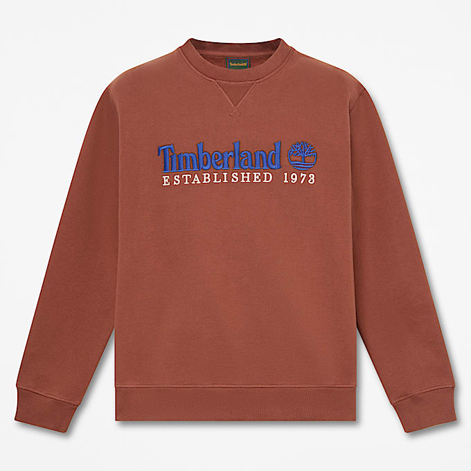 RundhalsSweatshirt mit aufgesticktem Established 1973Logo fr Herren in Braun TBL Braun HERO