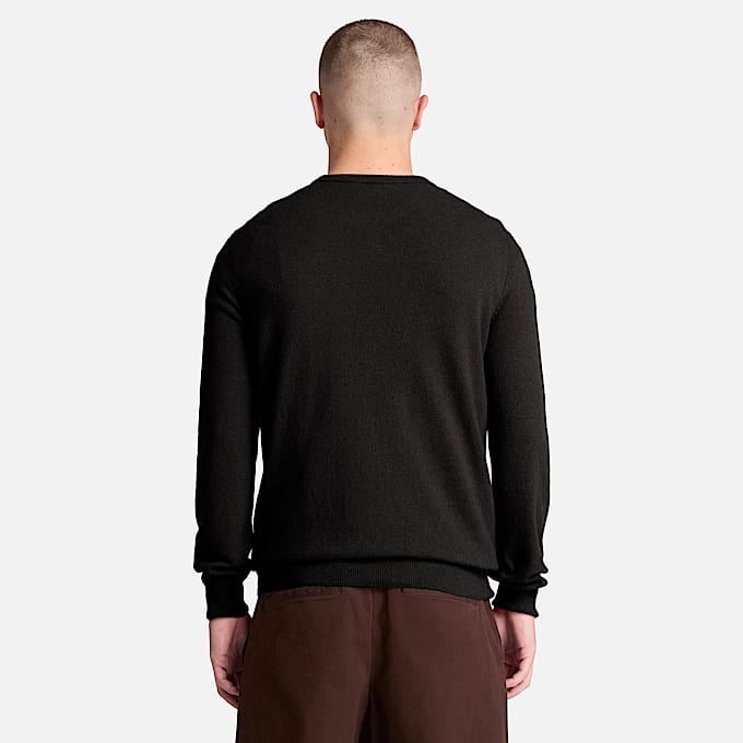 Cohas Brook Pullover mit Rundhalsausschnitt aus Merinowolle fr Herren in Schwarz TBL Schwarz ALT8