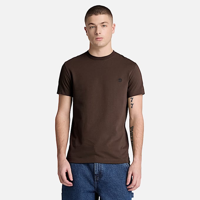 Dunstan River KurzarmTShirt mit schmaler Passform fr Herren in Dunkelbraun TBL Braun ALT1