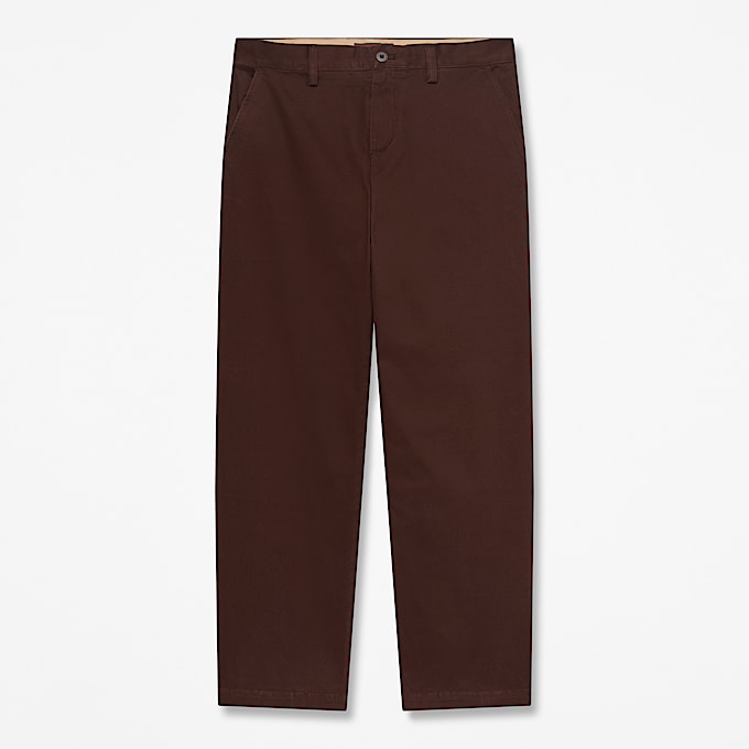 Chinohose aus schwerem gepeachtem Twill fr Herren in Dunkelbraun TBL Braun HERO