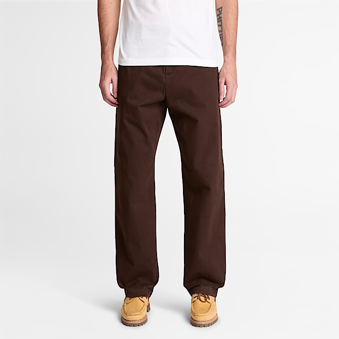 Chinohose aus schwerem gepeachtem Twill fr Herren in Dunkelbraun TBL Braun ALT1