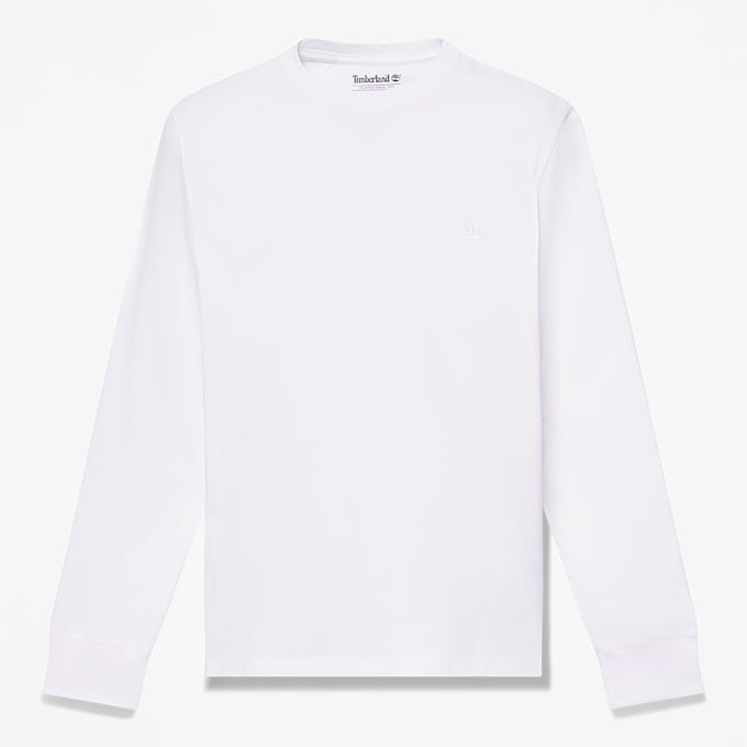 Dunstan River Langarmshirt in schmaler Passform mit Stickerei fr Herren in Wei TBL Wei HERO