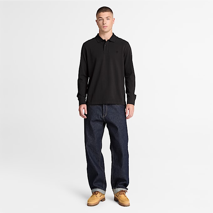 Millers River LangarmPoloshirt fr Herren in Schwarz TBL Schwarz ALT2