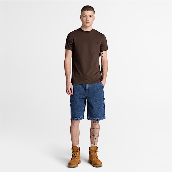 Dunstan River KurzarmTShirt mit schmaler Passform fr Herren in Dunkelbraun TBL Braun ALT2