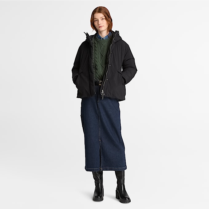 Wasserabweisende DaunenSteppjacke fr Damen in Schwarz TBL Schwarz ALT2
