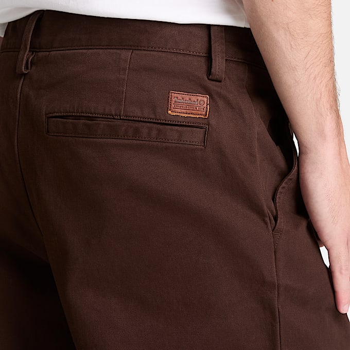 Chinohose aus schwerem gepeachtem Twill fr Herren in Dunkelbraun TBL Braun ALT3