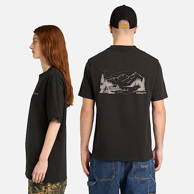 All Gender TShirt mit Lake HouseGrafik in Schwarz TBL Schwarz ALT1