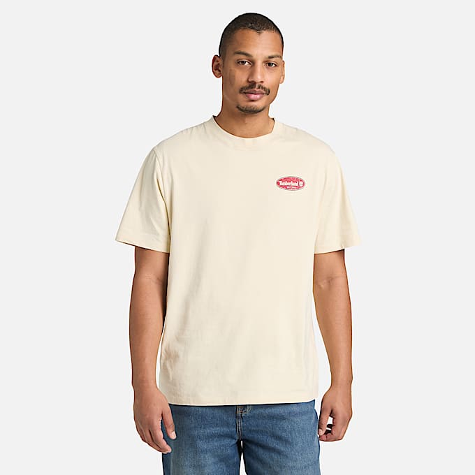 TShirt mit TankstellenGrafik fr Herren in Beige TBL Beige ALT8