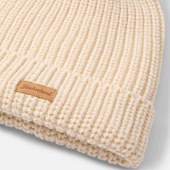 Grob gestrickte Mtze mit Bommel fr Damen in Beige TBL Beige ALT1
