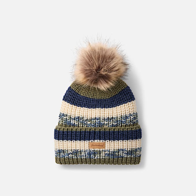 Grob gestrickte Mtze mit Bommel fr Damen in Grn TBL Grn HERO