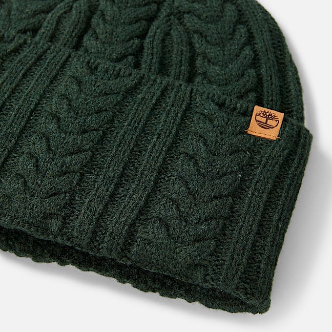 Strickmtze mit Zopfmuster fr Damen in Dunkelgrn TBL Grn ALT1