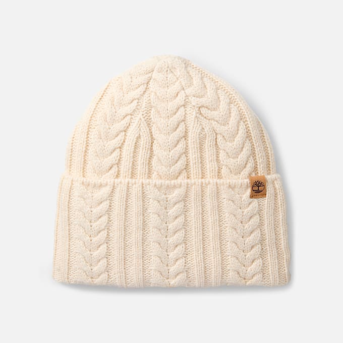 Strickmtze mit Zopfmuster fr Damen in Wei TBL Wei HERO