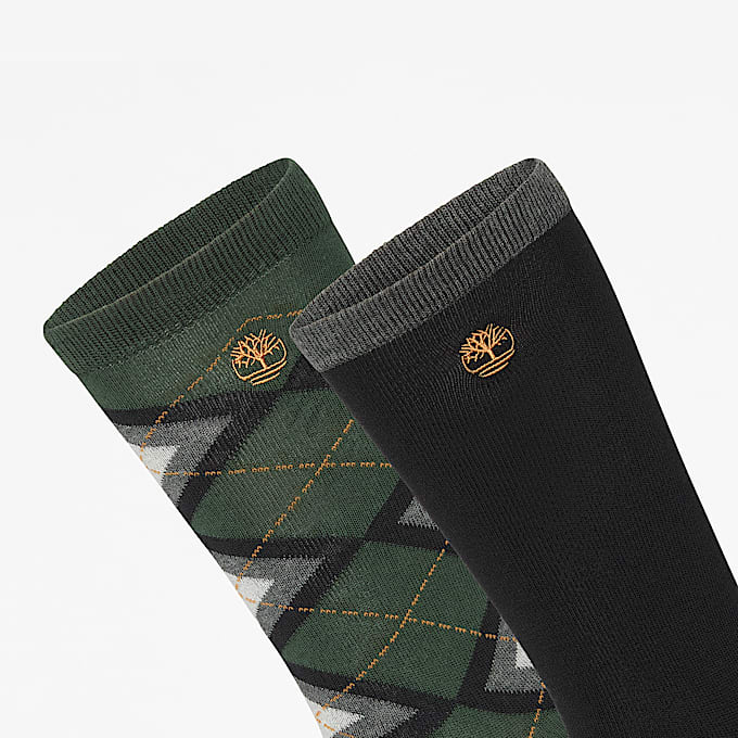 Argyle Solid 2erPack CrewSocken in Dunkelgrn TBL Grn ALT2