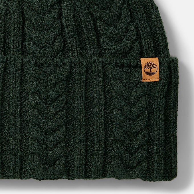 Strickmtze mit Zopfmuster fr Damen in Dunkelgrn TBL Grn ALT2