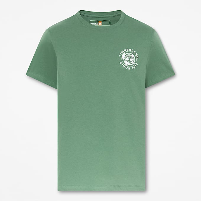 Strukturiertes All Gender KurzarmTShirt mit angerautem Logo in Dunkelgrn TBL Grn HERO