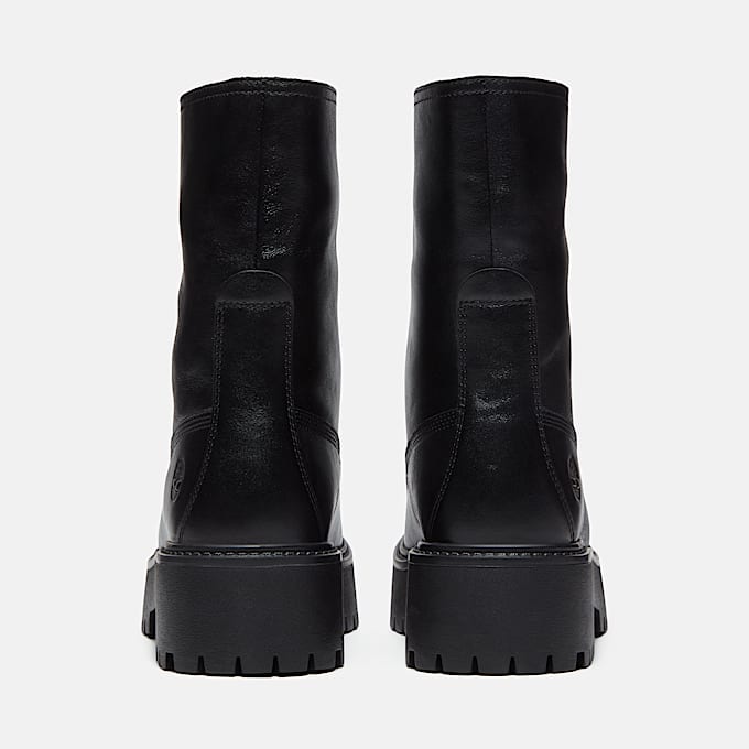 Halbhoher Stone Street Boot mit Plateausohle fr Damen in Schwarz TBL Schwarz ALT5